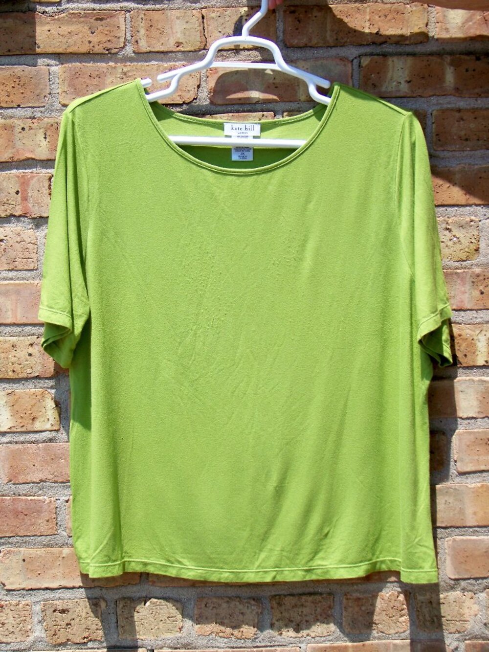 Kate Hill Women's Neon Green Dress Top, Size 2X